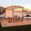 imageOutvita Patio Pergola 88x108ft Arched Aluminum Gazebo with Adjustable Waterproof Sun Shade Shelter Awning for Garden Lawn Deck