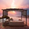 imageOutvita Patio Pergola 9x12ft Arched Aluminum Gazebo with Adjustable Waterproof Sun Shade Shelter Awning for Garden Lawn Deck