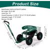imageOutvita Rolling Garden Work Seat with Wheels Garden Scooter with 360 Degree Swivel Seat ampamp Extendable Handle ampamp Tool Tray Gardening Stool for PlantingGreenGreen