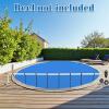 imageOutvita Solar Pool Cover 8 Mil Blue Heavy Duty Round Solar Blanket Heaters for AboveGround and InGround Pools24FT