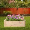 imageOutvita Square Outdoor Wooden Raised Garden Bed Planter for Vegetables Fruits Herbs Grass Backyard Patio Yard