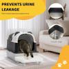 imageOutvita Stainless Steel Cat Litter Box with Lid 236quot Panda Design XL Metal Litter Box with Stair and Scoop for Big Cats Extra Large High Sided Enclosed AntiLeakage NonSticky Easy Cleaning