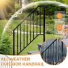 imageOutvita Upgraded Outdoor Handrail Stair Handrail Fits 3 to 4 Steps Handrails for Concrete Steps with Installation Kit Stair Rails for Seniors Wooden Steps ampamp Porch ampamp Deck34 steps