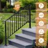 imageOutvita Upgraded Outdoor Handrail Stair Handrail Fits 3 to 4 Steps Handrails for Concrete Steps with Installation Kit Stair Rails for Seniors Wooden Steps ampamp Porch ampamp Deck45 steps