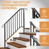 imageOutvita Upgraded Outdoor Handrail Stair Handrail Fits 3 to 4 Steps Handrails for Concrete Steps with Installation Kit Stair Rails for Seniors Wooden Steps ampamp Porch ampamp Deck34 steps