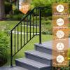 imageOutvita Upgraded Outdoor Handrail Stair Handrail Fits 3 to 4 Steps Handrails for Concrete Steps with Installation Kit Stair Rails for Seniors Wooden Steps ampamp Porch ampamp Deck34 steps