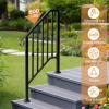 imageOutvita Upgraded Outdoor Handrail Stair Handrail Fits 3 to 4 Steps Handrails for Concrete Steps with Installation Kit Stair Rails for Seniors Wooden Steps ampamp Porch ampamp Deck23 steps