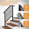 imageOutvita Upgraded Outdoor Handrail Stair Handrail Fits 3 to 4 Steps Handrails for Concrete Steps with Installation Kit Stair Rails for Seniors Wooden Steps ampamp Porch ampamp Deck23 steps