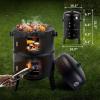 imageOutvita Vertical 17 Inch Charcoal BBQ Smoker 3in1 Portable Outdoor Grill Cooker with Builtin Thermometer for Outdoor Backyard Cooking Grilling Camping17
