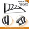 imageOutvita Window Awning Door Canopy 40quotx 80quot Whole Piece Polycarbonate Cover Front Door Outdoor Patio Awning Canopy UV Rain Snow Sunlight Protection Hollow Sheet Brown Board ampamp Black Bracket40x80