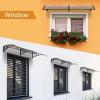 imageOutvita Window Awning Door Canopy 40quotx 80quot Whole Piece Polycarbonate Cover Front Door Outdoor Patio Awning Canopy UV Rain Snow Sunlight Protection Hollow Sheet Brown Board ampamp Black Bracket40x80