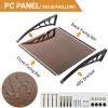 imageOutvita Window Awning Door Canopy 40quotx 80quot Whole Piece Polycarbonate Cover Front Door Outdoor Patio Awning Canopy UV Rain Snow Sunlight Protection Hollow Sheet Brown Board ampamp Black Bracket40x40