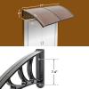 imageOutvita Window Awning Door Canopy 40quotx 80quot Whole Piece Polycarbonate Cover Front Door Outdoor Patio Awning Canopy UV Rain Snow Sunlight Protection Hollow Sheet Brown Board ampamp Black Bracket40x80