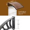 imageOutvita Window Awning Door Canopy 40quotx 80quot Whole Piece Polycarbonate Cover Front Door Outdoor Patio Awning Canopy UV Rain Snow Sunlight Protection Hollow Sheet Brown Board ampamp Black Bracket40x40