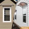 imageOutvita Window Awning Door Canopy 40quotx 80quot Whole Piece Polycarbonate Cover Front Door Outdoor Patio Awning Canopy UV Rain Snow Sunlight Protection Hollow Sheet Brown Board ampamp Black Bracket40x40