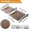 imageOutvita Window Awning Door Canopy 40quotx 80quot Whole Piece Polycarbonate Cover Front Door Outdoor Patio Awning Canopy UV Rain Snow Sunlight Protection Hollow Sheet Brown Board ampamp Black Bracket40x80