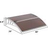 imageOutvita Window Awning Door Canopy 40quotx30quot Polycarbonate Cover Front Door Outdoor Patio Awning Canopy UV Rain Snow Sunlight Protection Hollow Sheet Clear Board ampamp White BracketBrown