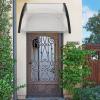 imageOutvita Window Awning Door Canopy 40quotx30quot Polycarbonate Cover Front Door Outdoor Patio Awning Canopy UV Rain Snow Sunlight Protection Hollow Sheet Clear Board ampamp White BracketClear Board  Black Bracket