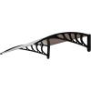 imageOutvita Window Awning Door Canopy 40quotx30quot Polycarbonate Cover Front Door Outdoor Patio Awning Canopy UV Rain Snow Sunlight Protection Hollow Sheet Clear Board ampamp White BracketBrown Board  Black Bracket