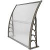 imageOutvita Window Awning Door Canopy 40quotx30quot Polycarbonate Cover Front Door Outdoor Patio Awning Canopy UV Rain Snow Sunlight Protection Hollow Sheet Clear Board ampamp White BracketClear Board  Grey Bracket