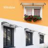 imageOutvita Window Awning Door Canopy 40quotx30quot Polycarbonate Cover Front Door Outdoor Patio Awning Canopy UV Rain Snow Sunlight Protection Hollow Sheet Clear Board ampamp White BracketClear Board  Black Bracket