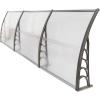 imageOutvita Window Awning Door Canopy 40quotx30quot Polycarbonate Cover Front Door Outdoor Patio Awning Canopy UV Rain Snow Sunlight Protection Hollow Sheet Clear Board ampamp White BracketClear Board  Grey Bracket