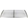 imageOutvita Window Awning Door Canopy 40quotx30quot Polycarbonate Cover Front Door Outdoor Patio Awning Canopy UV Rain Snow Sunlight Protection Hollow Sheet Clear Board ampamp White BracketClear Board  Grey Bracket