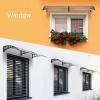 imageOutvita Window Awning Door Canopy 40quotx30quot Polycarbonate Cover Front Door Outdoor Patio Awning Canopy UV Rain Snow Sunlight Protection Hollow Sheet Clear Board ampamp White BracketBrown Board  Black Bracket