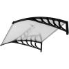 imageOutvita Window Awning Door Canopy 40quotx30quot Polycarbonate Cover Front Door Outdoor Patio Awning Canopy UV Rain Snow Sunlight Protection Hollow Sheet Clear Board ampamp White BracketClear Board  Black Bracket