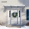 imageOutvita Window Awning Door Canopy 40quotx30quot Polycarbonate Cover Front Door Outdoor Patio Awning Canopy UV Rain Snow Sunlight Protection Hollow Sheet Clear Board ampamp White BracketClear Board  Grey Bracket