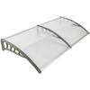 imageOutvita Window Awning Door Canopy 40quotx30quot Polycarbonate Cover Front Door Outdoor Patio Awning Canopy UV Rain Snow Sunlight Protection Hollow Sheet Clear Board ampamp White BracketClear Board  Grey Bracket