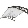 imageOutvita Window Awning Door Canopy 40quotx30quot Polycarbonate Cover Front Door Outdoor Patio Awning Canopy UV Rain Snow Sunlight Protection Hollow Sheet Clear Board ampamp White BracketClear Board  Grey Bracket