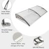 imageOutvita Window Awning Door Canopy 40quotx30quot Polycarbonate Cover Front Door Outdoor Patio Awning Canopy UV Rain Snow Sunlight Protection Hollow Sheet Clear Board ampamp White BracketClear Board  Grey Bracket