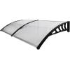 imageOutvita Window Awning Door Canopy 40quotx30quot Polycarbonate Cover Front Door Outdoor Patio Awning Canopy UV Rain Snow Sunlight Protection Hollow Sheet Clear Board ampamp White BracketClear Board  Black Bracket