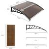 imageOutvita Window Awning Door Canopy 40quotx30quot Polycarbonate Cover Front Door Outdoor Patio Awning Canopy UV Rain Snow Sunlight Protection Hollow Sheet Clear Board ampamp White BracketBrown Board  Black Bracket
