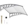 imageOutvita Window Awning Door Canopy 40quotx30quot Polycarbonate Cover Front Door Outdoor Patio Awning Canopy UV Rain Snow Sunlight Protection Hollow Sheet Clear Board ampamp White BracketClear Board  Grey Bracket