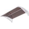 imageOutvita Window Awning Door Canopy 40quotx30quot Polycarbonate Cover Front Door Outdoor Patio Awning Canopy UV Rain Snow Sunlight Protection Hollow Sheet Clear Board ampamp White BracketBrown