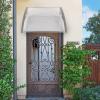 imageOutvita Window Awning Door Canopy 40quotx30quot Polycarbonate Cover Front Door Outdoor Patio Awning Canopy UV Rain Snow Sunlight Protection Hollow Sheet Clear Board ampamp White BracketClear Board  Grey Bracket