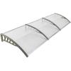 imageOutvita Window Awning Door Canopy 40quotx30quot Polycarbonate Cover Front Door Outdoor Patio Awning Canopy UV Rain Snow Sunlight Protection Hollow Sheet Clear Board ampamp White BracketClear Board  Grey Bracket
