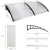 imageOutvita Window Awning Door Canopy 40quotx30quot Polycarbonate Cover Front Door Outdoor Patio Awning Canopy UV Rain Snow Sunlight Protection Hollow Sheet Clear Board ampamp White BracketClear Board  Black Bracket