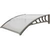 imageOutvita Window Awning Door Canopy 40quotx30quot Polycarbonate Cover Front Door Outdoor Patio Awning Canopy UV Rain Snow Sunlight Protection Hollow Sheet Clear Board ampamp White BracketClear Board  Grey Bracket