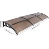 imageOutvita Window Awning Door Canopy 40quotx30quot Polycarbonate Cover Front Door Outdoor Patio Awning Canopy UV Rain Snow Sunlight Protection Hollow Sheet Clear Board ampamp White BracketBrown Board  Black Bracket