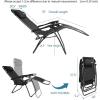 imageOutvita Zero Gravity Chair Outdoor Lounge Chair Stable Metal Folding Recliner wCup Holder ampamp Adjustable Canopy Shade for Deck Lawn Patio Poolside Yard BlackBlack