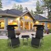 imageOutvita Zero Gravity Chair Outdoor Lounge Chair Stable Metal Folding Recliner wCup Holder ampamp Adjustable Canopy Shade for Deck Lawn Patio Poolside Yard BlackBlack