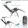 imageOutvita Zero Gravity Chair Outdoor Lounge Chair Stable Metal Folding Recliner wCup Holder ampamp Adjustable Canopy Shade for Deck Lawn Patio Poolside Yard BlackGrey