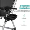 imageOutvita Zero Gravity Chair Outdoor Lounge Chair Stable Metal Folding Recliner wCup Holder ampamp Adjustable Canopy Shade for Deck Lawn Patio Poolside Yard BlackGrey