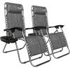 imageOutvita Zero Gravity Chair Outdoor Lounge Chair Stable Metal Folding Recliner wCup Holder ampamp Adjustable Canopy Shade for Deck Lawn Patio Poolside Yard BlackGrey