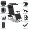 imageOutvita Zero Gravity Chair Outdoor Lounge Chair Stable Metal Folding Recliner wCup Holder ampamp Adjustable Canopy Shade for Deck Lawn Patio Poolside Yard BlackBlack