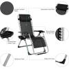 imageOutvita Zero Gravity Chair Outdoor Lounge Chair Stable Metal Folding Recliner wCup Holder ampamp Adjustable Canopy Shade for Deck Lawn Patio Poolside Yard BlackGrey