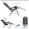 imageOutvita Zero Gravity Chair Outdoor Lounge Chair Stable Metal Folding Recliner wCup Holder ampamp Adjustable Canopy Shade for Deck Lawn Patio Poolside Yard BlackGrey